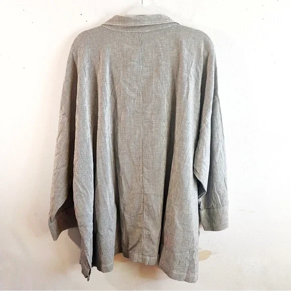 Eileen Fisher Jacket Black & White Stripe Ticking Stripe Jacket Sz 3X NWT Button - Picture 4 of 13